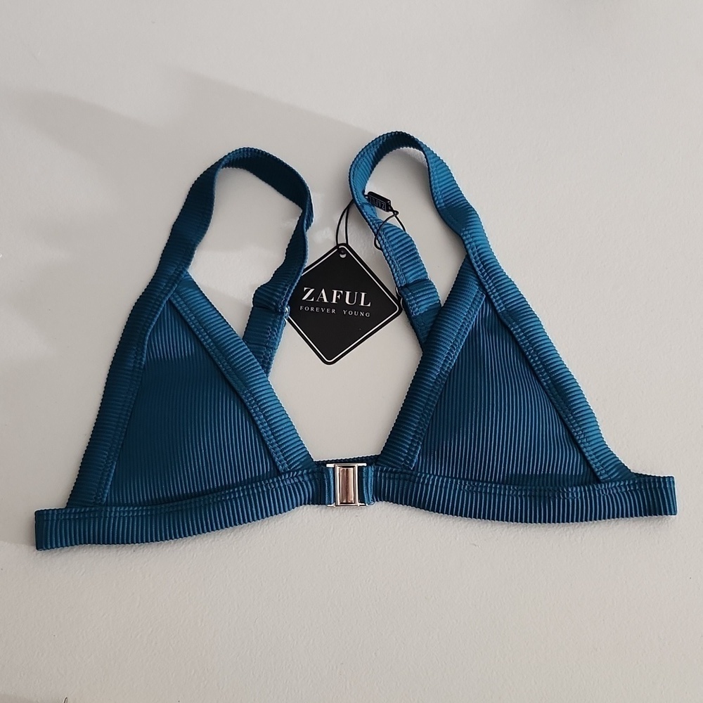 Zaful Bikini Top Size 6 Triangle Teal